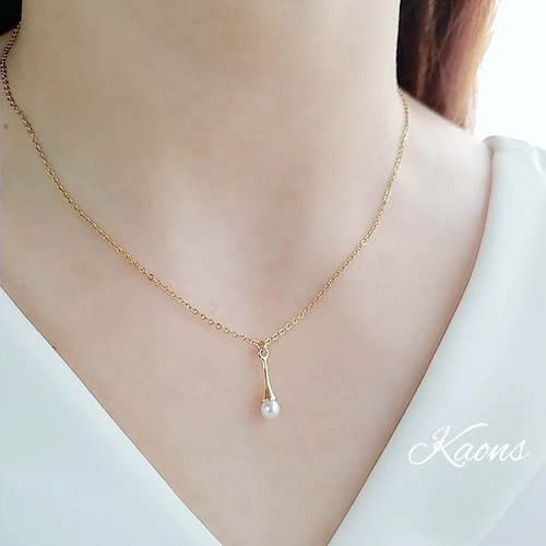 ステンレスチェーンネックレス/ジルコニアネックレス/シンプル 