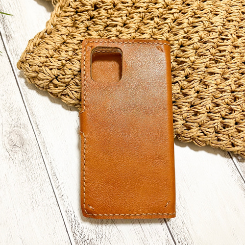 刻印無料♪ キャメル スマホケース ヴィンデージ 手帳型 iPhoneケース