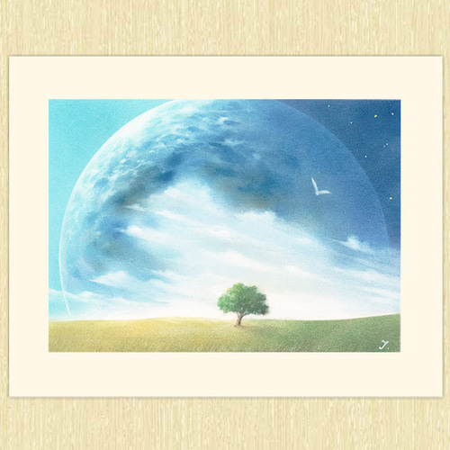 パステル画 原画作品 ～風の星 Ⅱ～ (額装品)【送料無料】 絵画 Junko  