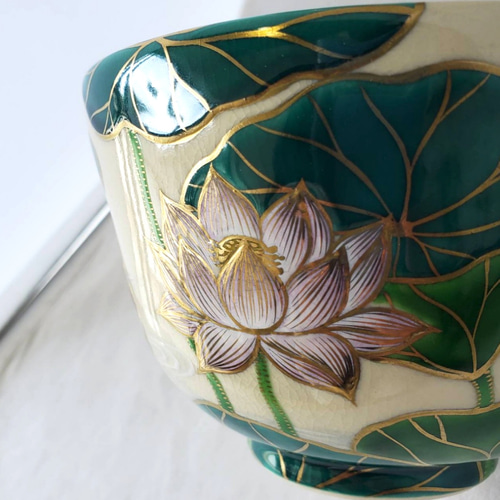 蓮の花模様の茶碗 陶器製 美濃焼陶器 お茶碗 木蓮 【和雑貨屋 小物小町】 | 和雑貨屋
