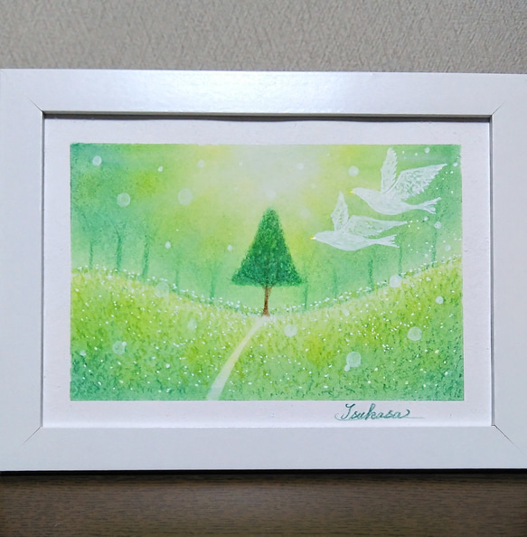 パステルアート 木漏れ日と希望の木 パステル画原画 絵画 T's