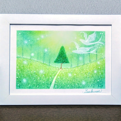 パステルアート 花火と富士山 パステル画原画 絵画 T's Arts