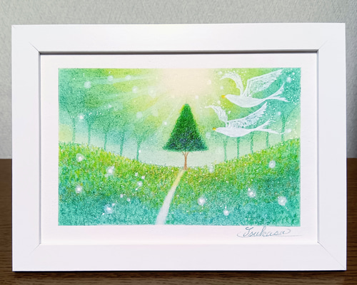 パステルアート 木漏れ日と希望の木 パステル画原画 絵画 T's Arts