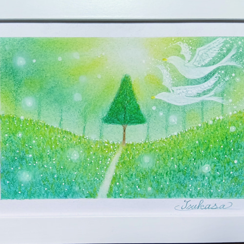 パステルアート 木漏れ日と希望の木 パステル画原画 絵画 T's Arts