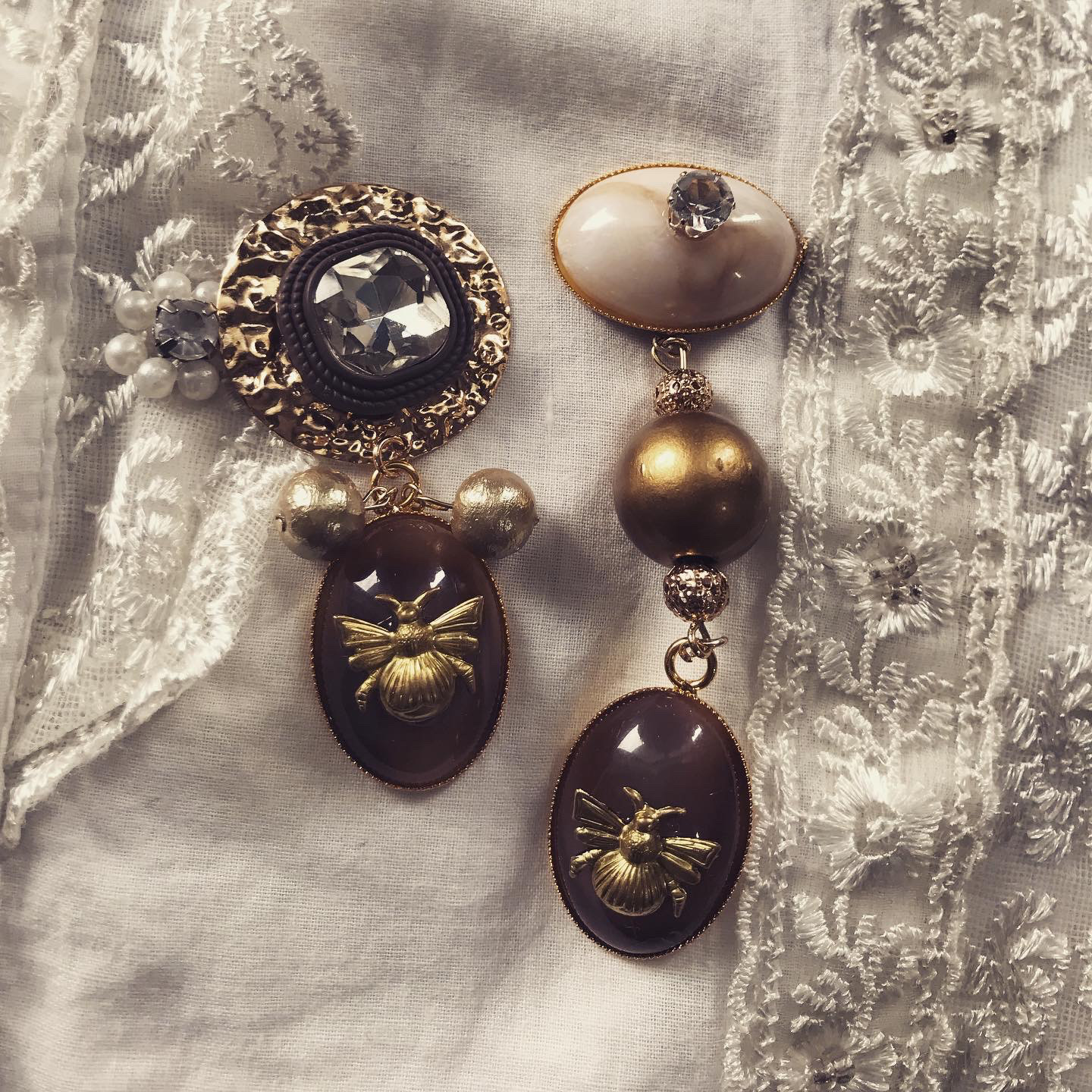 ドイツ製ウィンテージピアス Bug 真鍮ピアス