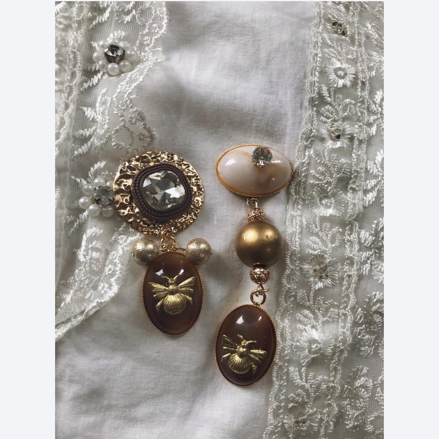 ドイツ製ウィンテージピアス Bug 真鍮ピアス