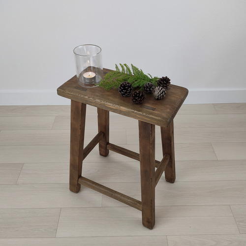 ヴィンテージ風 古家具みたいな木製スツール 椅子（チェアー