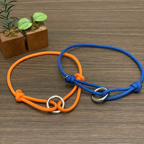 ○サイズ調整可○シンプル‼︎パラコード☆リング付チョーカー 全8色