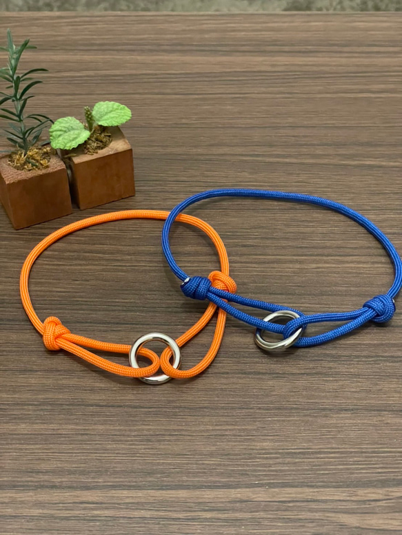 ○サイズ調整可○シンプル‼︎パラコード☆リング付チョーカー 全8色