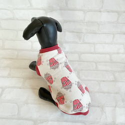 ロングサイズ ダックス服　3サイズ　タンクトップ　ポップコーン柄　受注製作品　犬服　タンク　犬の服　 2枚目の画像