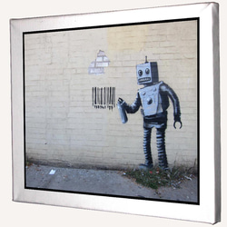 CBS053-バンクシー Banksy キャンバスアート ロボット 1枚目の画像