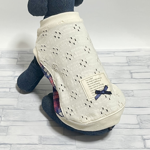 オーダー】紅いちご×デニムフリルスカートのセットイントレーナー犬服