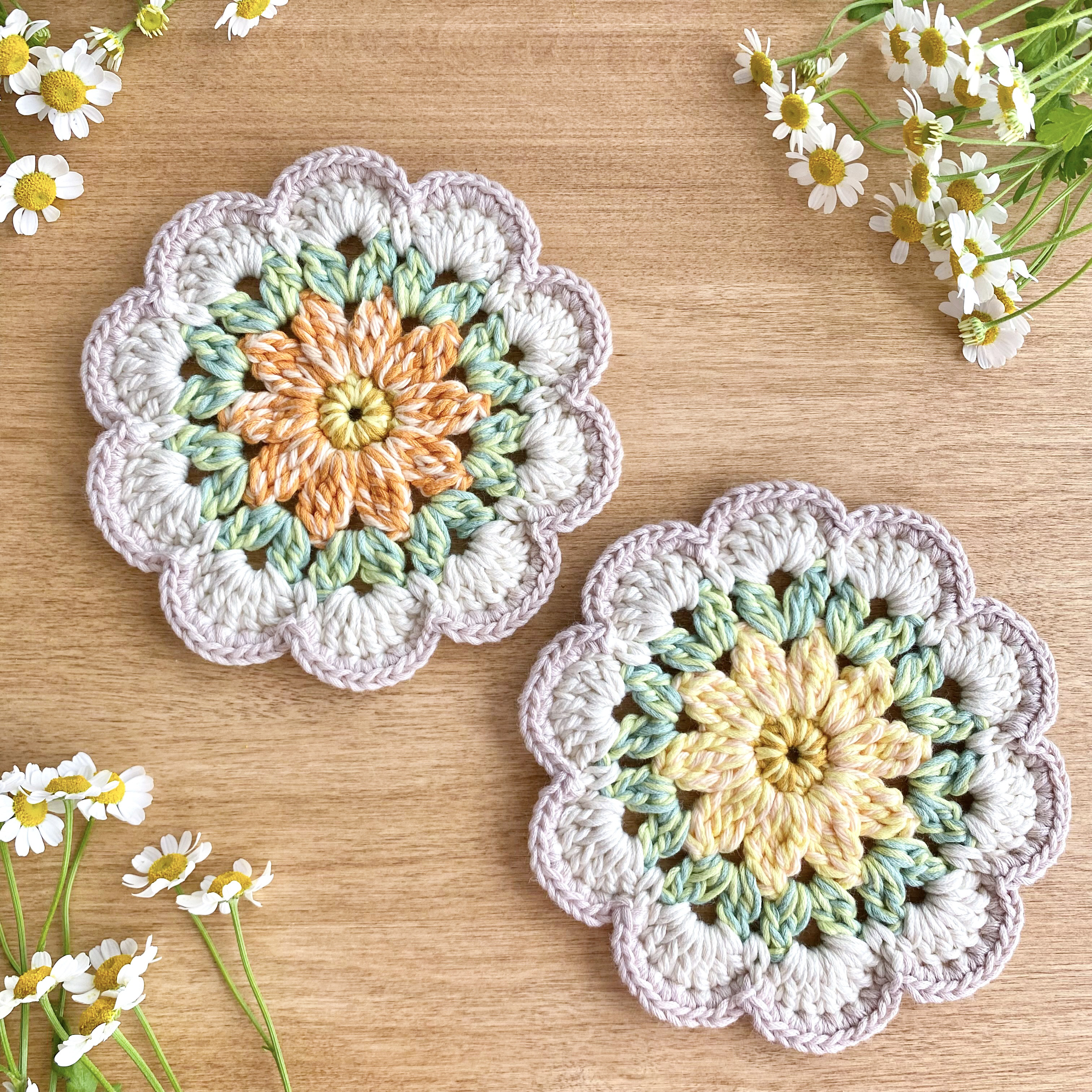 【日本未発売】 ❈Handmade❈　レース編み　☆ロータスフラワー☆　コースター その他