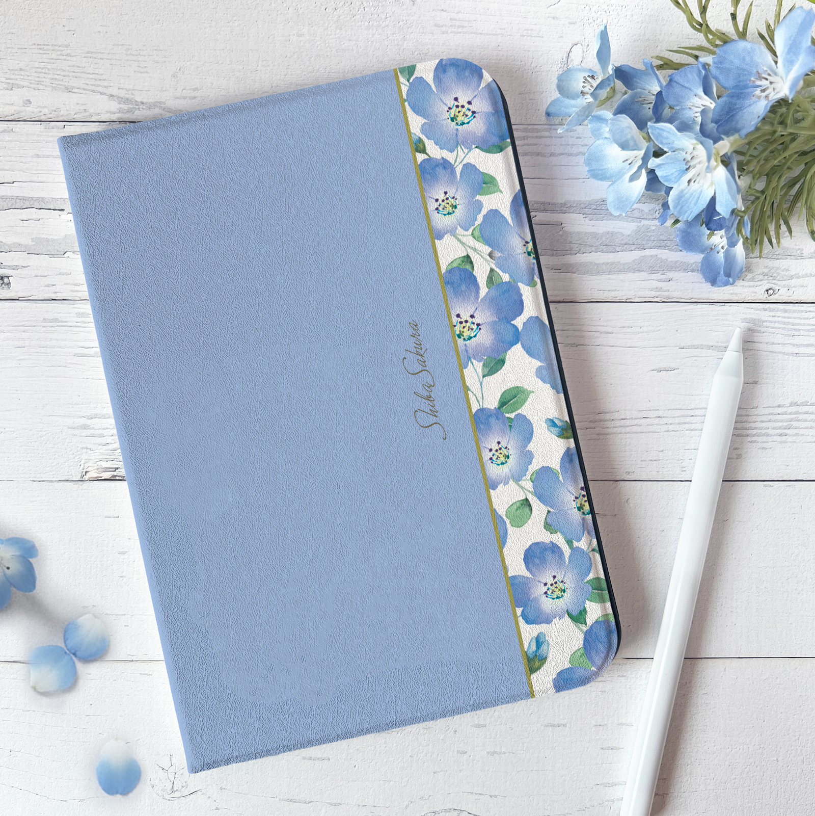 ネモフィラのiPadケース（ベビーブルー）  ネモフィラ 花 ipadケース カバー タブレットケース