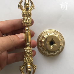密教法具 川派穢迹金鋼撅 五鈷金剛杵 寺院用仏具 真鍮製 vajra 18.5cm