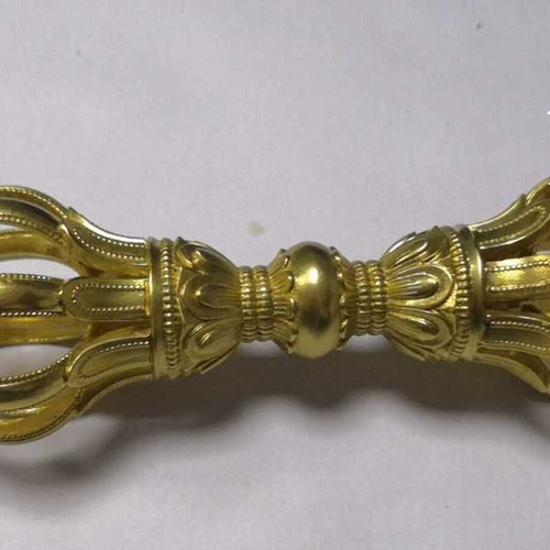 チベット仏教法器 九鈷杵 金剛杵 真鍮製 vajra 密教法具 16cm
