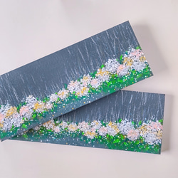 「雨に光る白い紫陽花」抽象画＊コルクボードの原画＊アートパネル 6枚目の画像