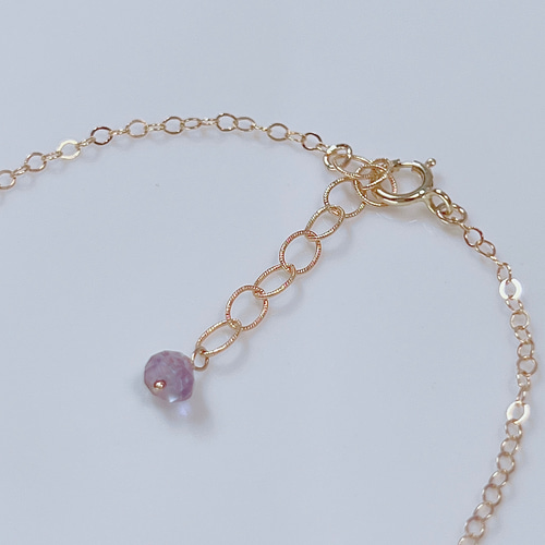 紫陽花-】ブレスレット 14KGF アクアマリン 雫 天然石 晴れやかブルー