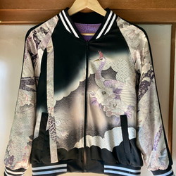 め1229着物リメイク正絹古布色留袖ジップアップスカジャンハンドメイドMサイズ Atelier Natsukoのギャラリー｜ハンドメイド・手仕事品の販売