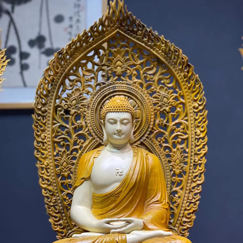 釈迦如来』 坐像 木彫 仏像 | 神鳥仏像彫刻工房