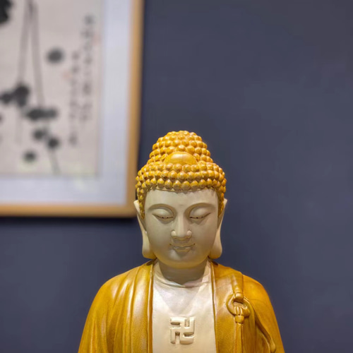 仏教美術 仏像☆阿弥陀如来立像 阿弥陀仏 仏教工芸品 木彫仏教