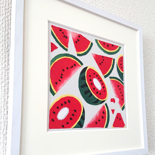油絵】【ミニ絵画スイカ】 #油絵 #手書き #アート #絵画販売
