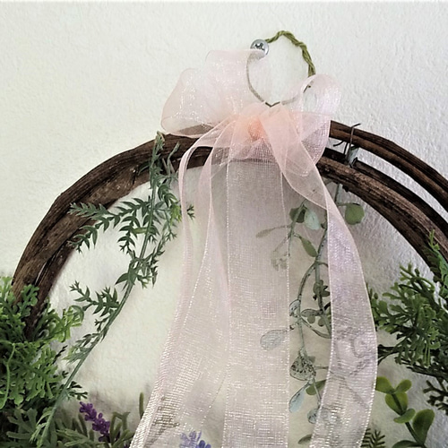 玄関ドアリース （スモールサイズ） ブルースターフラワー (花言葉は