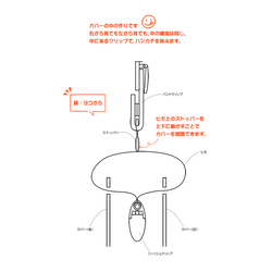 ハンカチホルダー［ブラックメタル］／２クリップ式／縦横２Ｗａｙ／通気性＆抗菌／マスクケース／濡れたハンカチの携帯／衛生 6枚目の画像