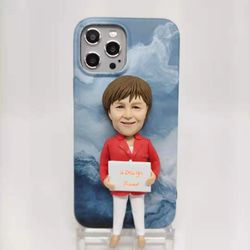 オーダーメイド 世界で唯一の手作り あなたの写真からカスタム3D人形スマホケース 全機種対応 iPhone お正月作品 1枚目の画像