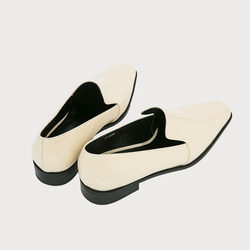 [大韓民国の手作り靴] クラシック·ビード·ローファー靴 /Light Cream 12枚目の画像