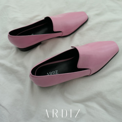 [大韓民国の手作り靴] クラシック·ビード·ローファー靴 /Baby Pink 6枚目の画像