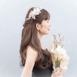 ◇ヘアアクセサリー ◇淡水真珠　ウェディング　ヘアアクセサリー  ヘッドドレス  ヘッドピース　ブライダル　大人花嫁　 4枚目の画像