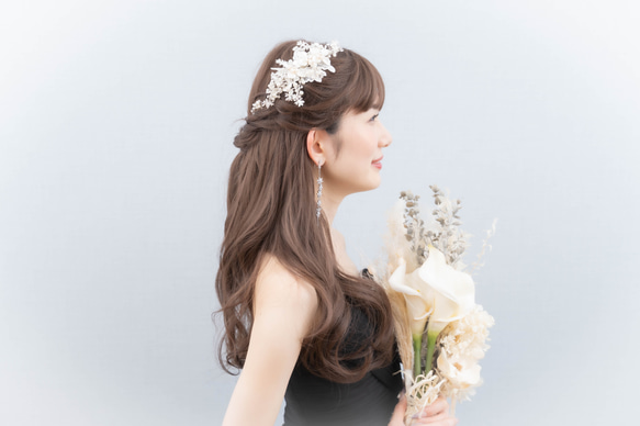 ◇ヘアアクセサリー ◇淡水真珠　ウェディング　ヘアアクセサリー  ヘッドドレス  ヘッドピース　ブライダル　大人花嫁　 4枚目の画像