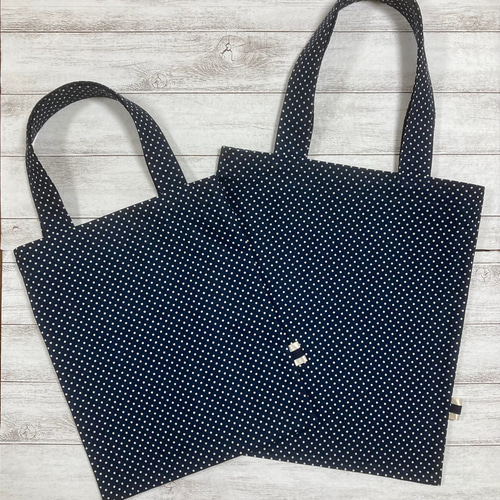 トートバッグ 水玉 ドット ネイビー トートバッグ coma zakka