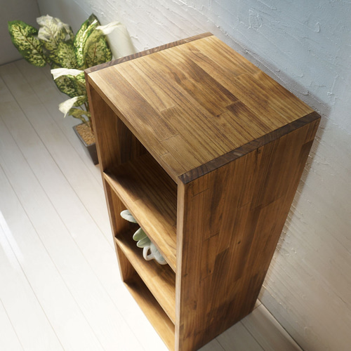 3段ボックス TVボード ベンチ 収納棚 ダークウォールナット 北欧3段