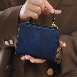 【在庫限りのビッグセール】二つ折り財布 l字ファスナー 本革 ミニ財布 小さい コンパクト 財布 JAW029 16枚目の画像