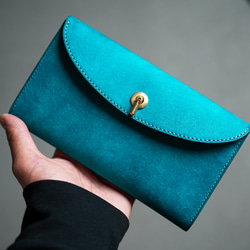 flap long wallet [ ターコイズ ] フラップロングウォレット 長財布 1枚目の画像