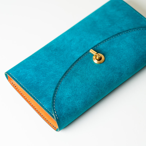 flap long wallet [ ターコイズ ] フラップロングウォレット 長財布 13枚目の画像