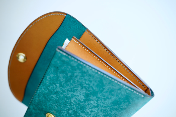 flap long wallet [ ターコイズ ] フラップロングウォレット 長財布 11枚目の画像