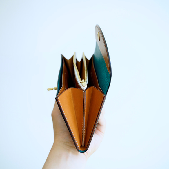 flap long wallet [ ターコイズ ] フラップロングウォレット 長財布 7枚目の画像