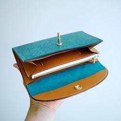 flap long wallet [ ターコイズ ] フラップロングウォレット 長財布 9枚目の画像