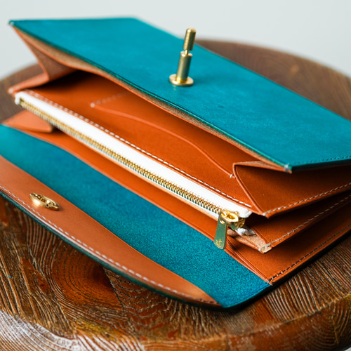 ラッキージョン　長財布　ターコイズ ラッキージョンラグウォレットLUCKYJOHN長財布ターコイズ