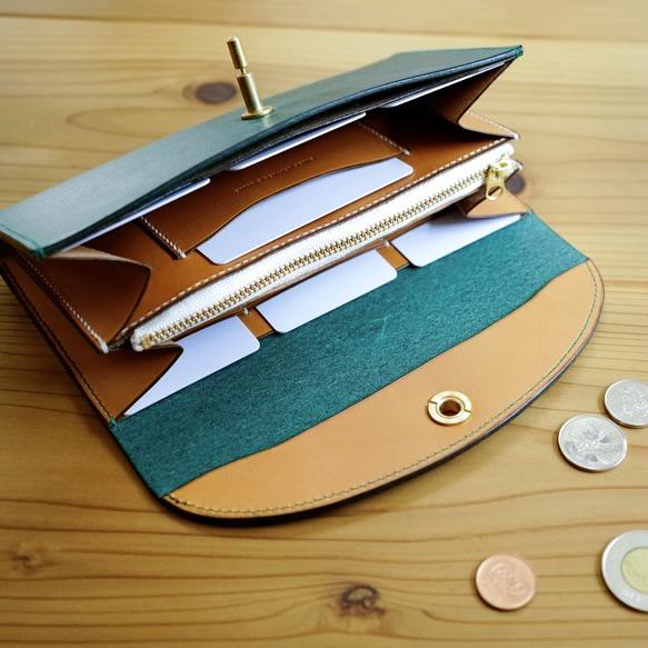 flap long wallet [ ターコイズ ] フラップロングウォレット 長財布 16枚目の画像