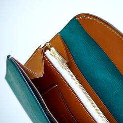 flap long wallet [ ターコイズ ] フラップロングウォレット 長財布 10枚目の画像