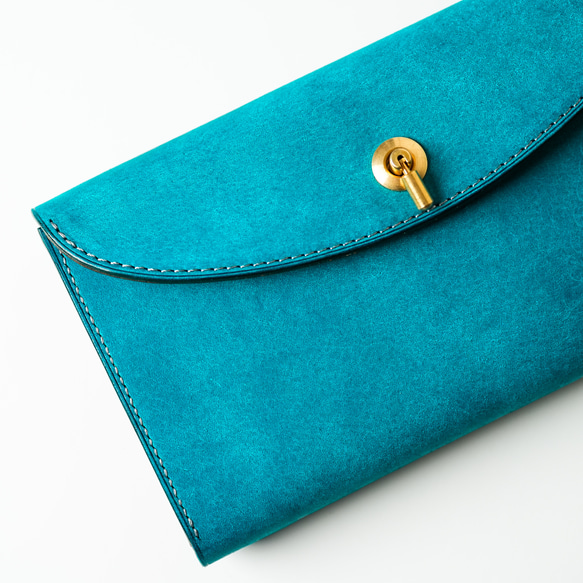 flap long wallet [ ターコイズ ] フラップロングウォレット 長財布 12枚目の画像