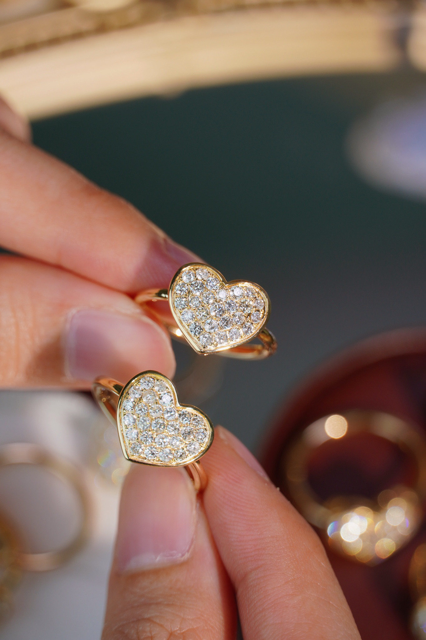 ハート形 天然ダイヤモンドリング0.5ct k18 指輪・リング パール大好き