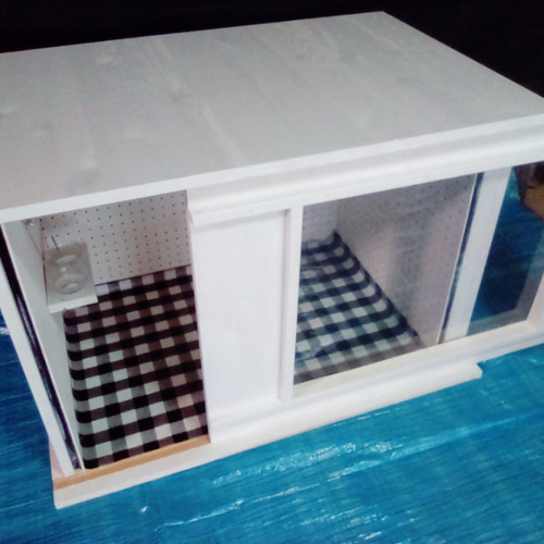 犬小屋 室内用 防音 換気扇付き ホワイト ハウス・小屋 らくだ