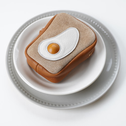 【食パンと目玉焼き】mini　|　入れ物　|　ポーチ　|　ケース 2枚目の画像