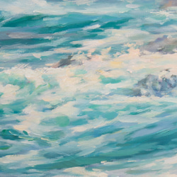 【波と語り】油絵　ジークレー・オリジナル版画　F3サイズ〜 2枚目の画像