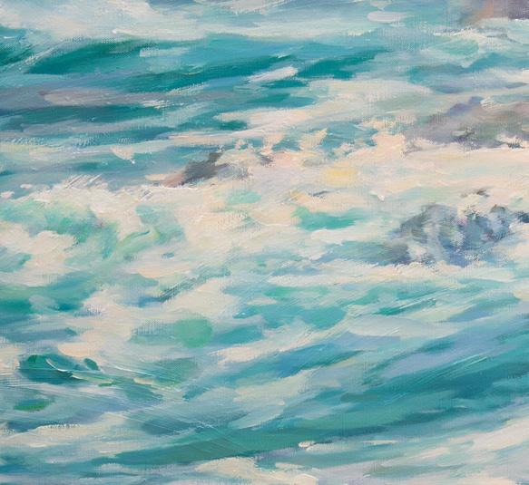 【波と語り】油絵　ジークレー・オリジナル版画　F3サイズ〜 2枚目の画像